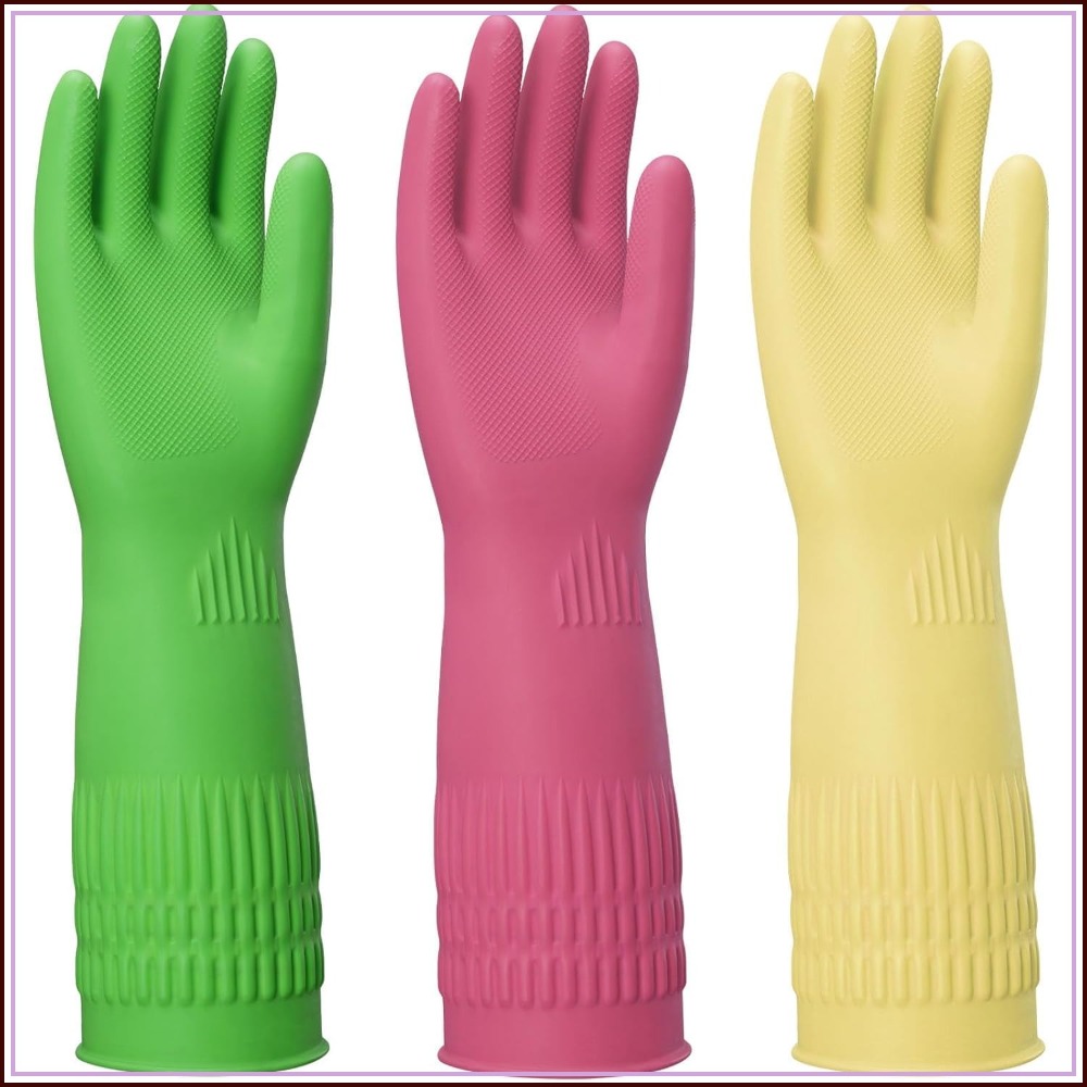 Rubber Glove Cleaning - 15-Inch Reusable Rubber Gloves for Cleaning,