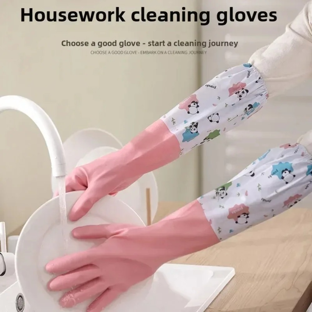 Dish Glove Rubber - Women's Durable Extended Waterproof Rubber Kitchen