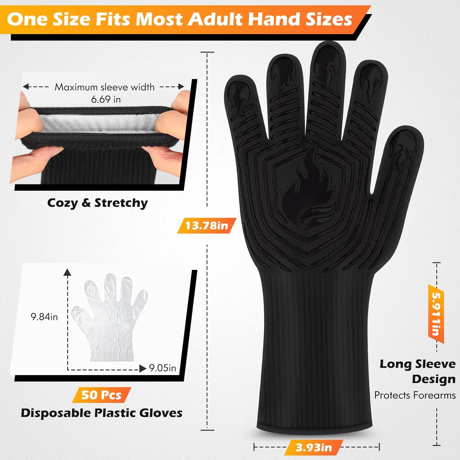 1472°F Heat Resistant BBQ Glov - Oven Mitt Silicone incelemesi ve fiyatı