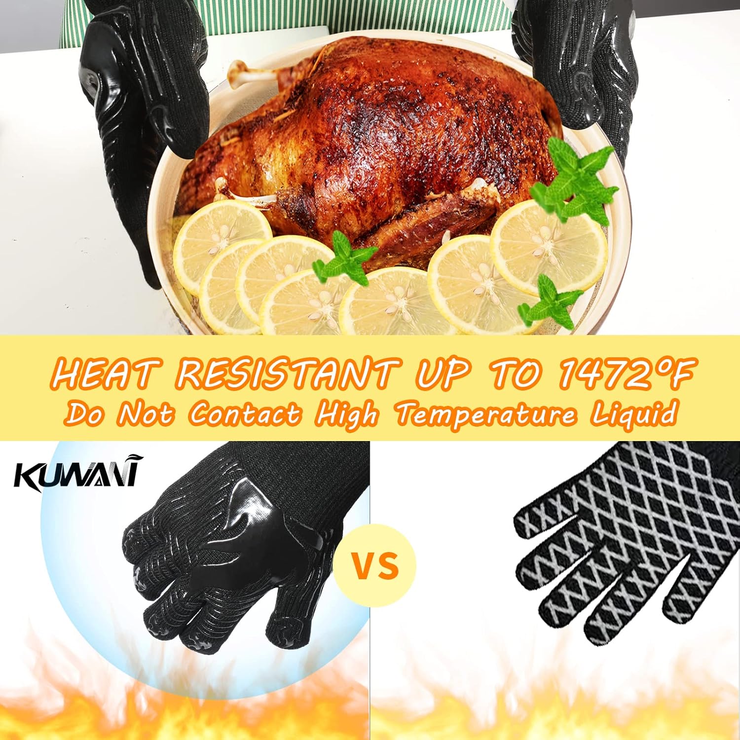 1472°F Heat Resistant BBQ Glov - Oven Mitt Silicone incelemesi ve fiyatı