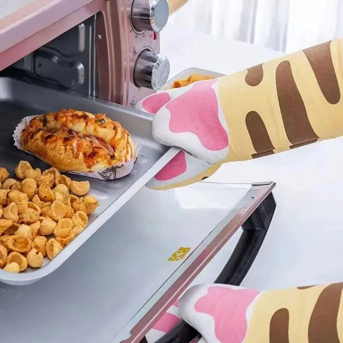 Microwave Long Cotton Gloves C - Oven Mitt Silicone incelemesi ve fiyatı