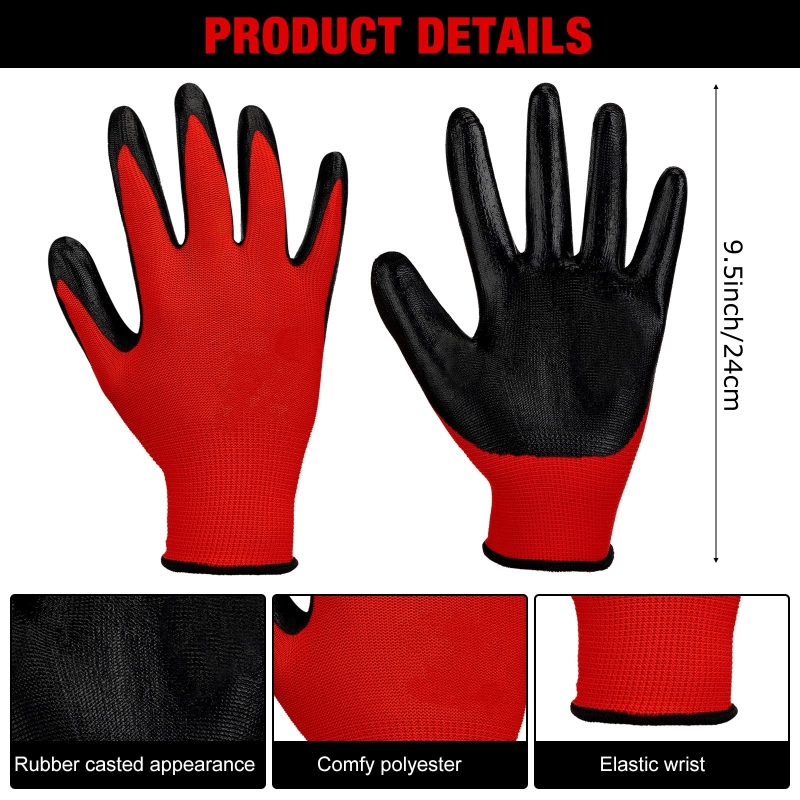 20PCS Nitrile Coated Safety Wo - Nitrile Mechanic Glove incelemesi ve fiyatı