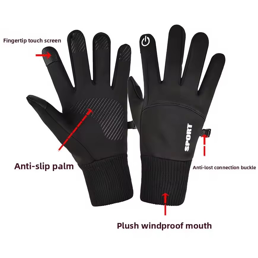 Black Winter Warm Full Fingers - Ski Glove Waterproof incelemesi ve fiyatı