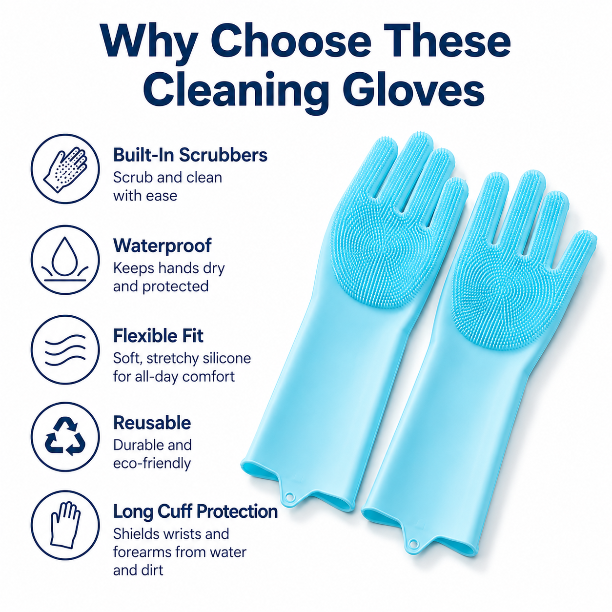 1 Pair Silicone Cleaning Glove - Dish Glove Rubber incelemesi ve fiyatı