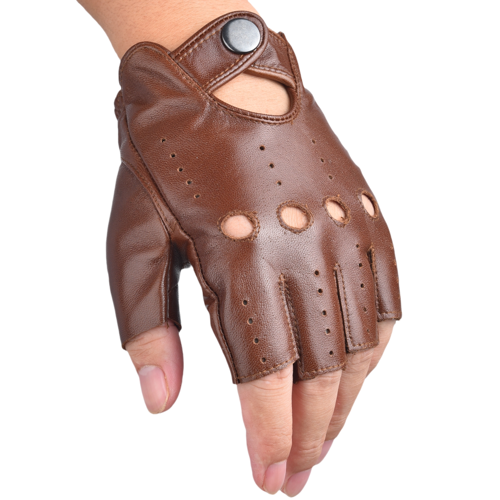 Mens Fingerless Half Finger Le - Leather Driving Glove incelemesi ve fiyatı
