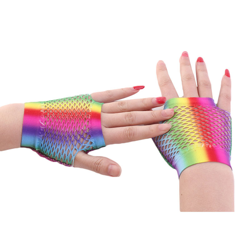 Ladies Sexy Rainbow Color Shor - Fingerless Glove Knit incelemesi ve fiyatı