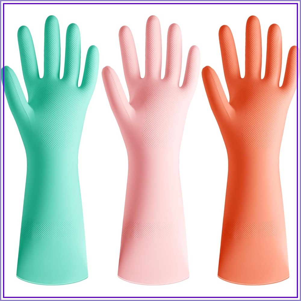 3 Pairs Colorful Rubber Dishwa - Rubber Glove Cleaning incelemesi ve fiyatı