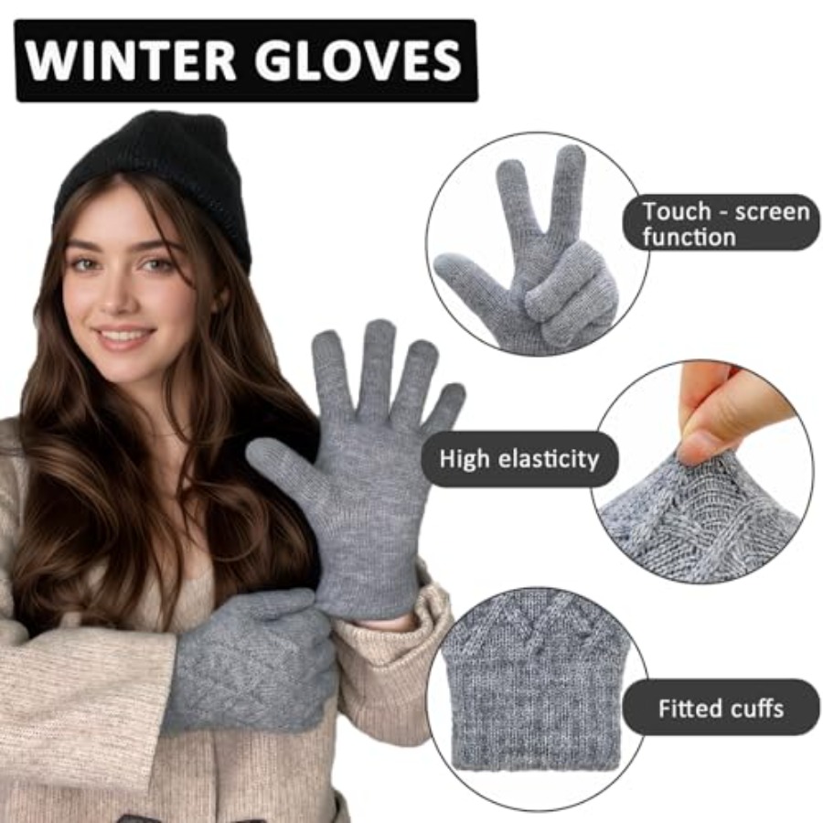 Winter Wool Gloves for Women M - Wool Glove Lined incelemesi ve fiyatı