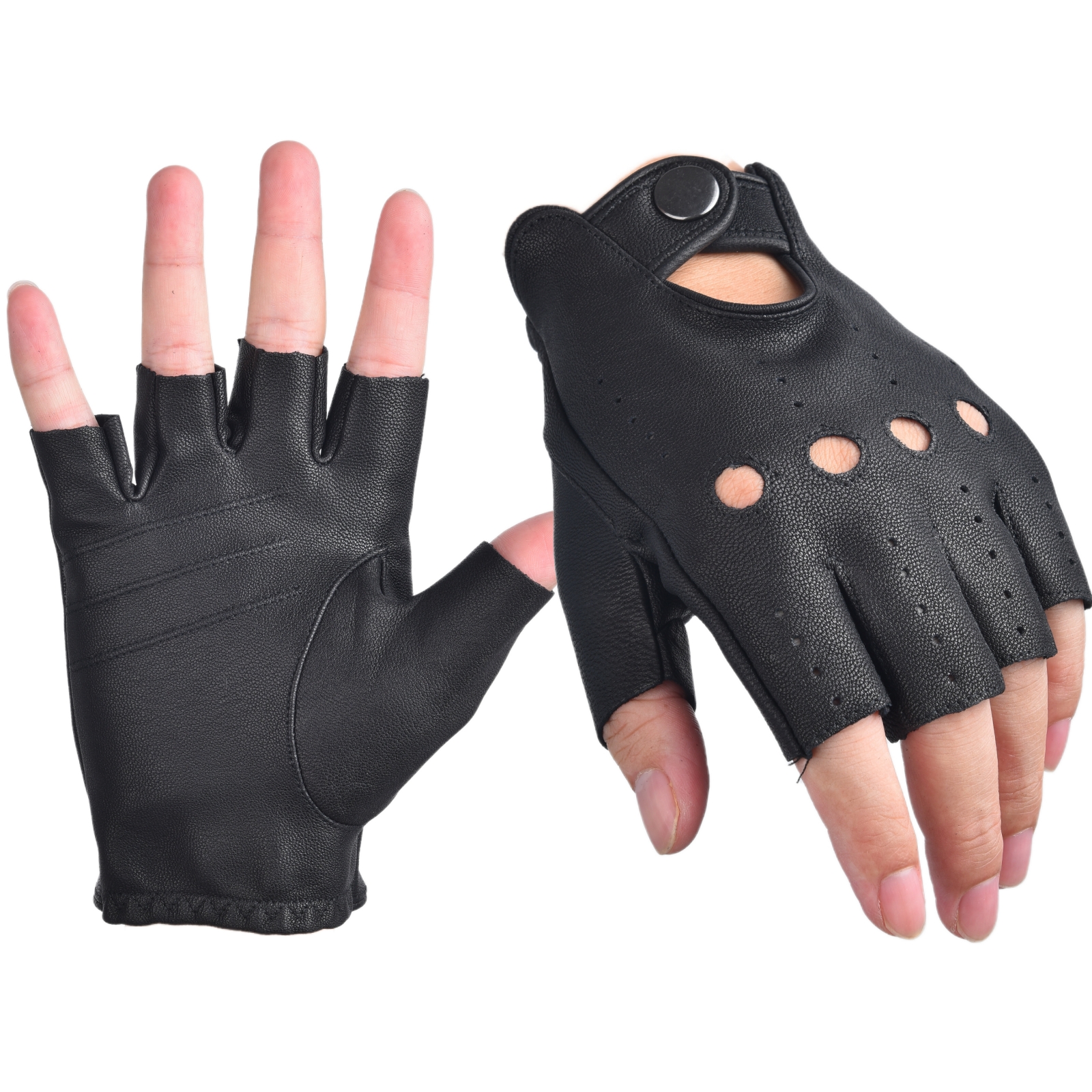 Mens Fingerless Gloves Half Fi - Leather Driving Glove incelemesi ve fiyatı