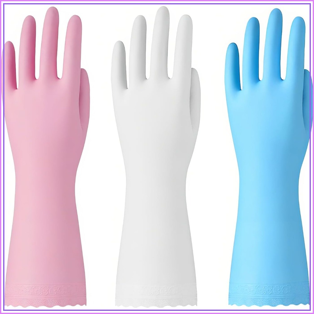 3 Pairs Non-Slip Waterproof Ki - Rubber Glove Cleaning incelemesi ve fiyatı